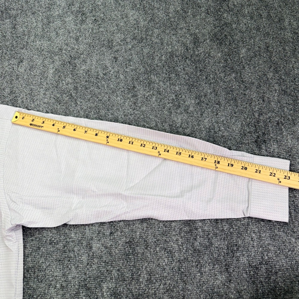Van Heusen Dress Shirt Mens 16 32 33 Large Light Purple Broadcloth Wrinkle Free - Picture 12 of 14